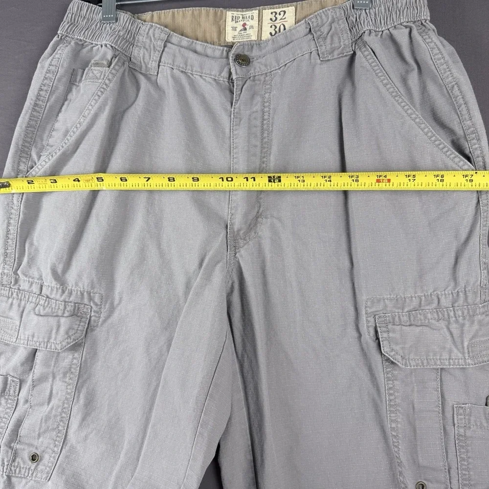 RedHead Brand Co. Men's Gray Ripstop Cotton Cargo Pants 32
